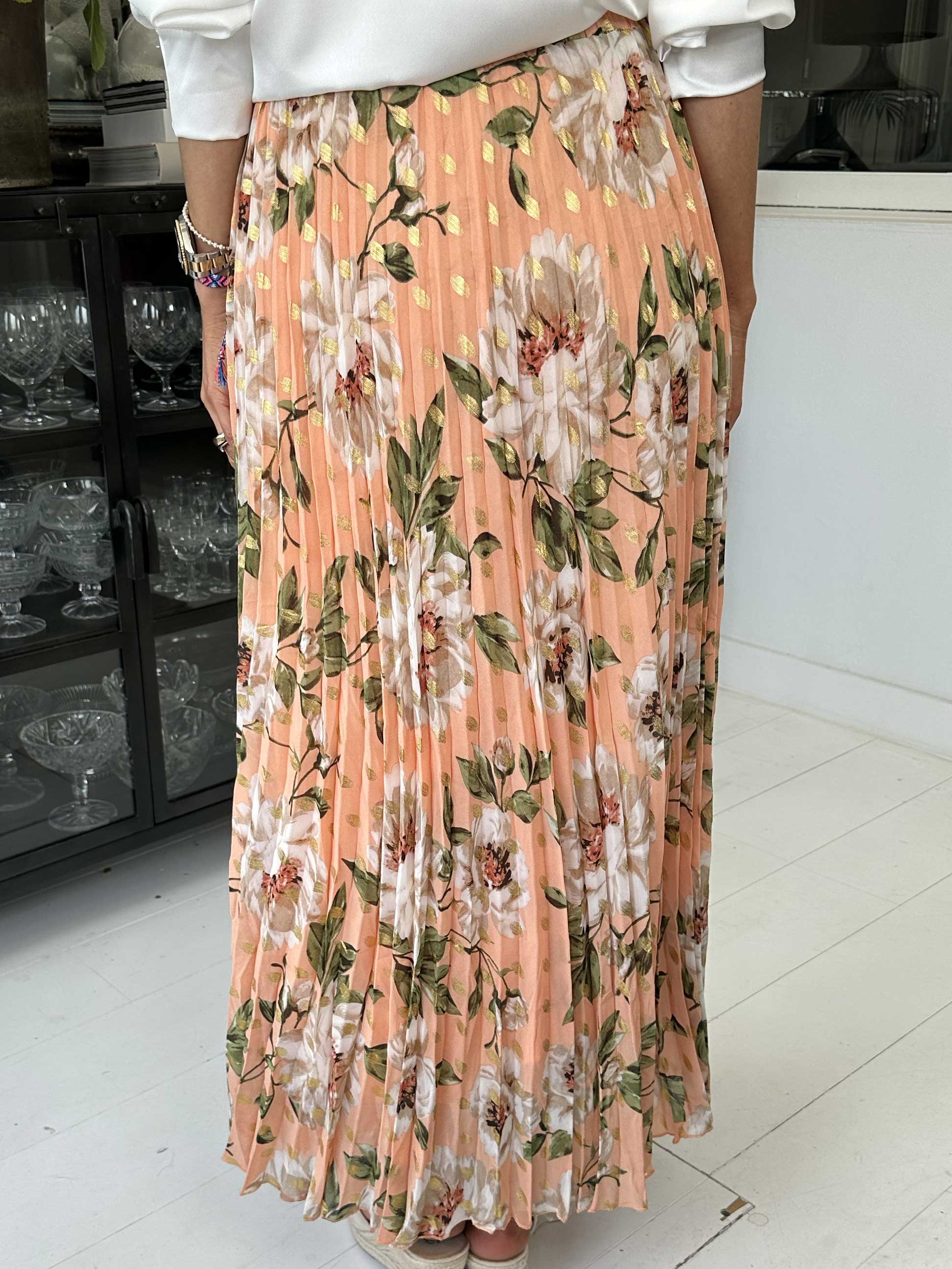 Josefine - Söt plisserad kjol med blommigt mönster